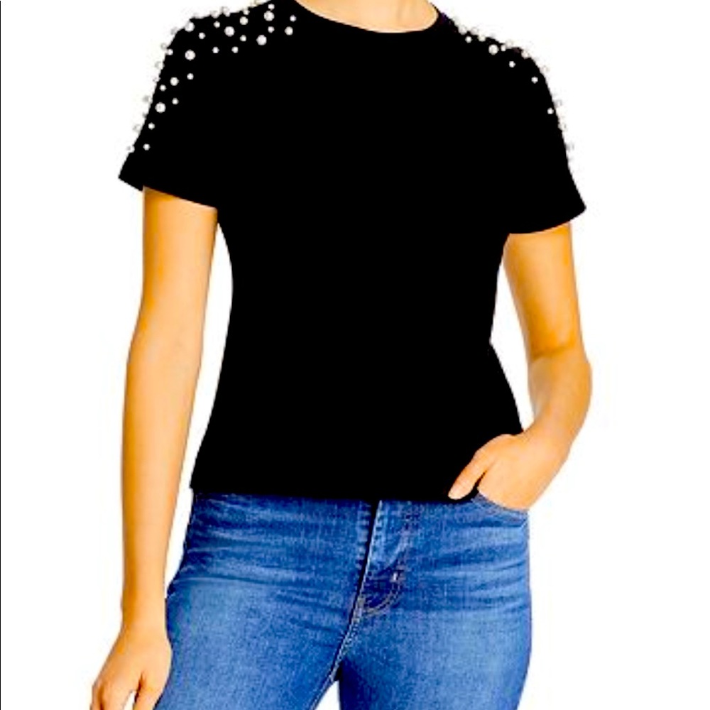 Lucy Paris Pearl Shoulder Tee.